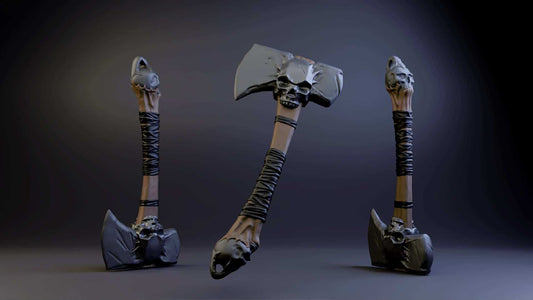 Skull Axe Keychain